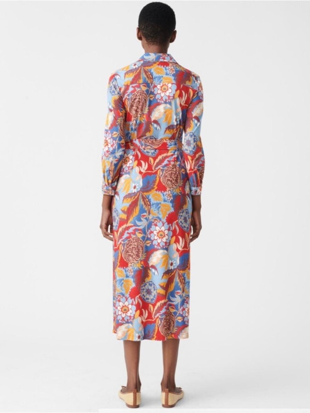J McKaughlin Floral Button Front Belted Maxi Dress Sz. XL - Picture 3 of 11